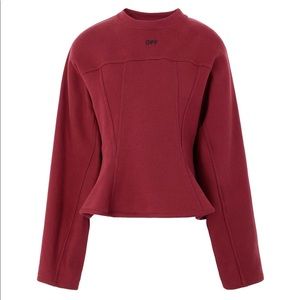 🔥Off-white logo corset sweatshirt in Maroon